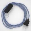 Cableado para lámpara, cable TM07 Efecto Seda Lila 1,8m. Elige tu el color de la clavija y del interruptor!