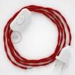 Cableado para lámpara, cable TM09 Efecto Seda Rojo 1,8m. Elige tu el color de la clavija y del interruptor!