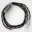 Cableado para lámpara, cable TM13 Efecto Seda Marrón 1,8m. Elige tu el color de la clavija y del interruptor!