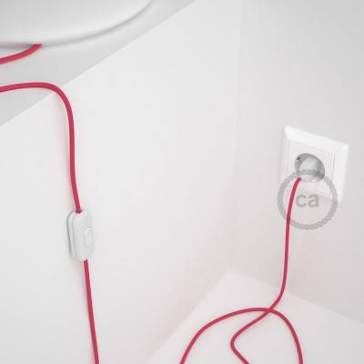 Cableado para lámpara, cable RM08 Efecto Seda Fuchsia 1,8m. Elige tu el color de la clavija y del interruptor!