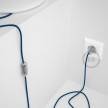 Cableado para lámpara, cable RM12 Efecto Seda Azul 1,8m. Elige tu el color de la clavija y del interruptor!