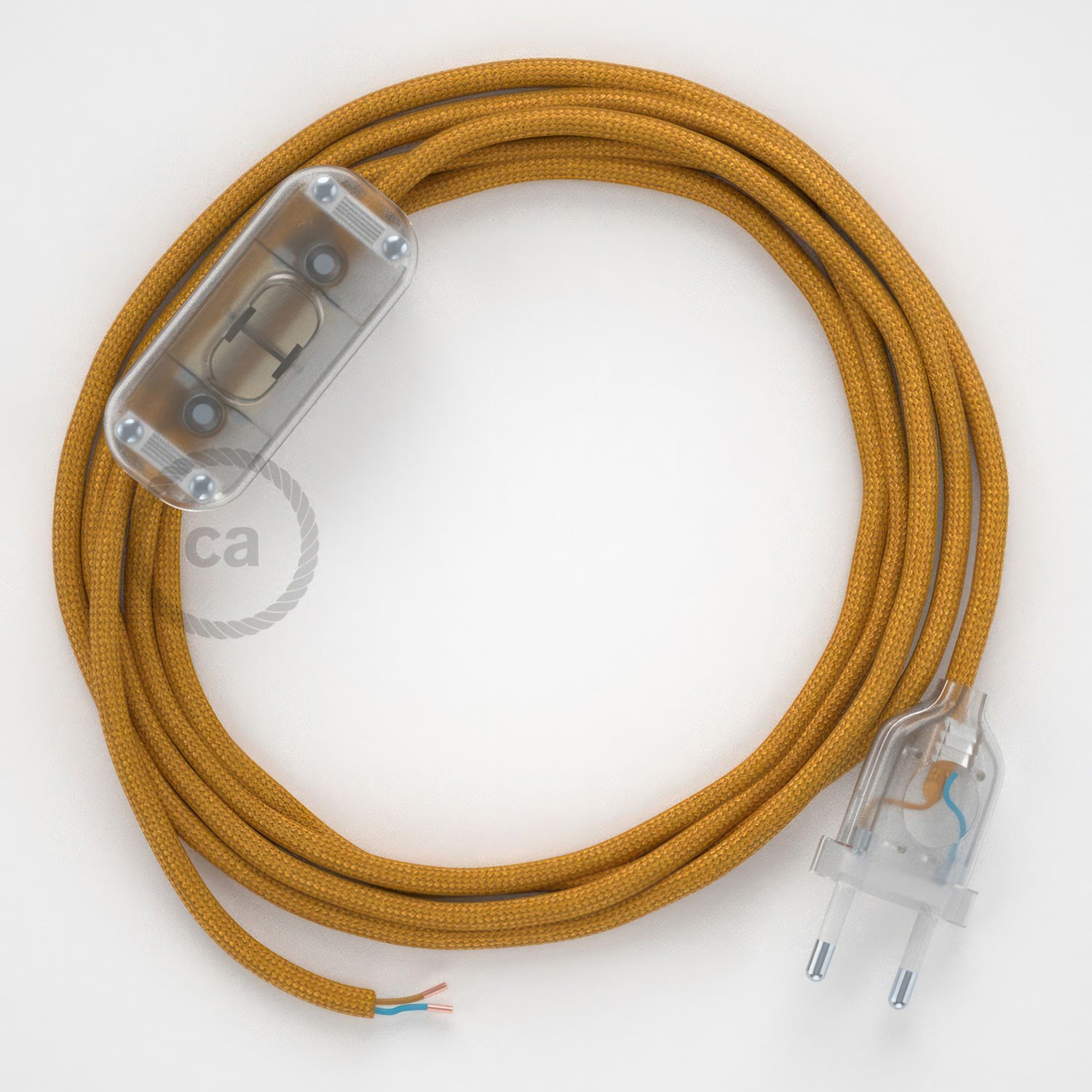 Cableado para lámpara, cable RM05 Efecto Seda Dorado 1,8m. Elige tu el color de la clavija y del interruptor!