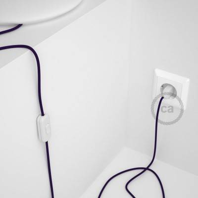 Cableado para lámpara, cable RM14 Efecto Seda Púrpura 1,8m. Elige tu el color de la clavija y del interruptor!