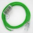 Cableado para lámpara, cable RM18 Efecto Seda Verde Lima 1,8m. Elige tu el color de la clavija y del interruptor!