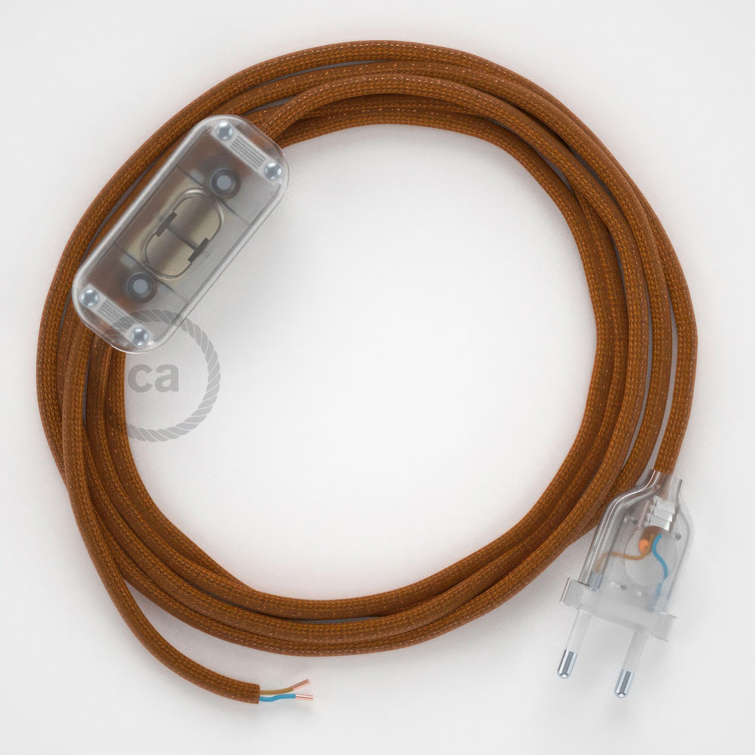 Cableado para lámpara, cable RM22 Efecto Seda Whiskey 1,8m. Elige tu el color de la clavija y del interruptor!