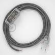 Cableado para lámpara, cable RN02 Lino Natural Gris 1,8m. Elige tu el color de la clavija y del interruptor!