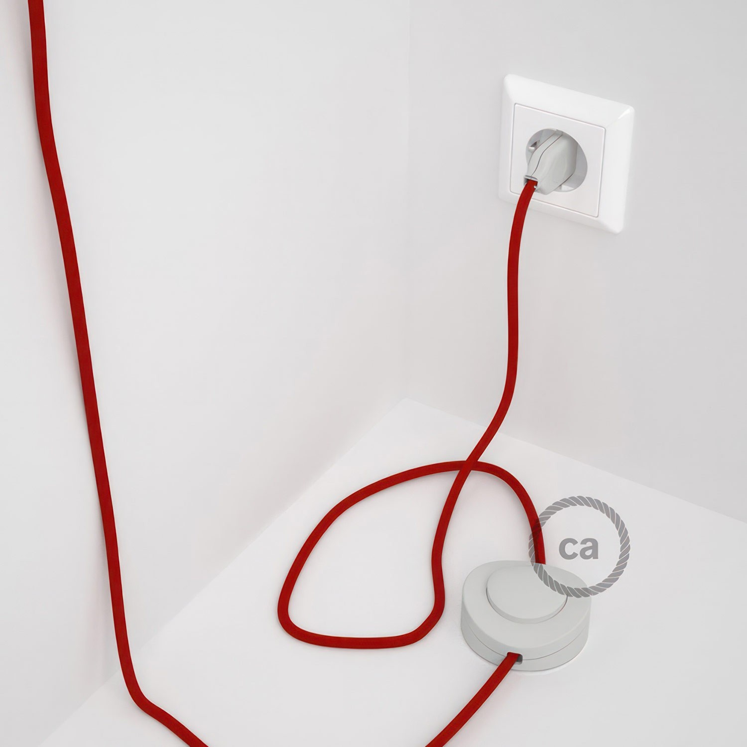 Wiring Pedestal, RM09 Red Rayon 3 m. Choose the colour of the switch and plug.