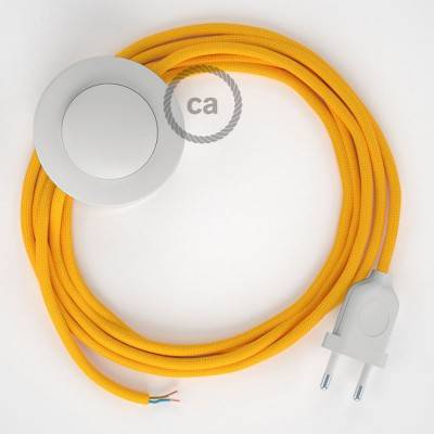 Cableado para lámpara de pie, cable RM10 Efecto Seda Amarillo 3 m. Elige tu el color de la clavija y del interruptor!