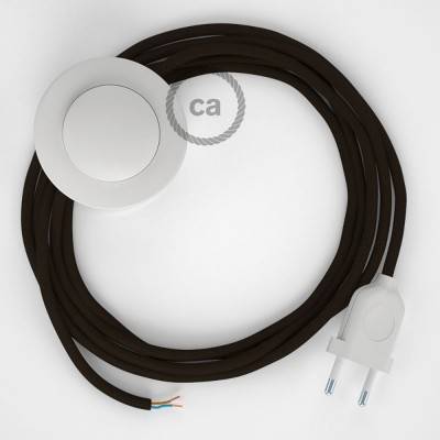 Cableado para lámpara de pie, cable RM13 Efecto Seda Marrón 3 m. Elige tu el color de la clavija y del interruptor!