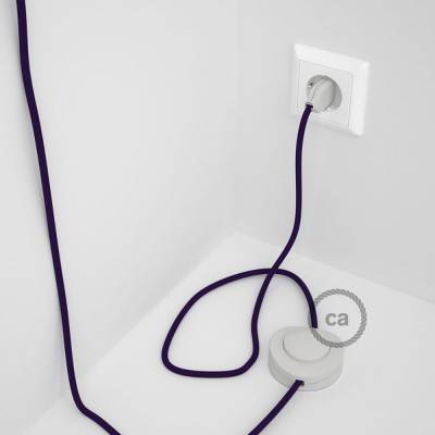 Cableado para lámpara de pie, cable RM14 Efecto Seda Púrpura 3 m. Elige tu el color de la clavija y del interruptor!