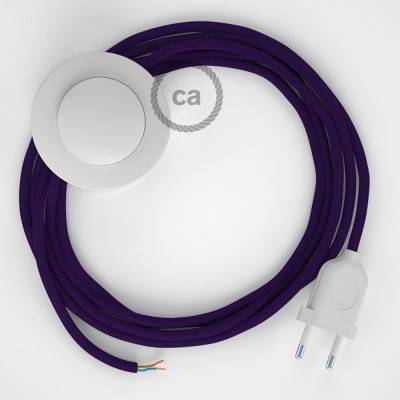 Cableado para lámpara de pie, cable RM14 Efecto Seda Púrpura 3 m. Elige tu el color de la clavija y del interruptor!