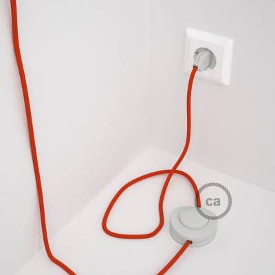 Cableado para lámpara de pie, cable RM15 Efecto Seda Naranja 3 m. Elige tu el color de la clavija y del interruptor!