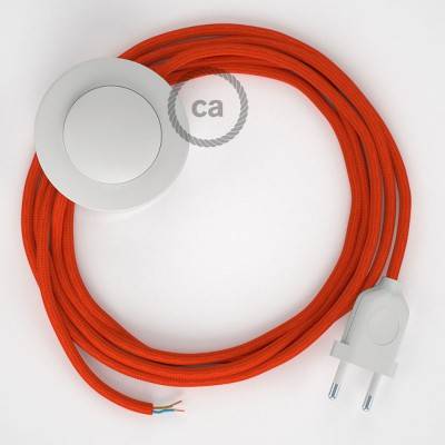 Cableado para lámpara de pie, cable RM15 Efecto Seda Naranja 3 m. Elige tu el color de la clavija y del interruptor!