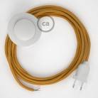 Cableado para lámpara de pie, cable RM05 Efecto Seda Dorado 3 m. Elige tu el color de la clavija y del interruptor!