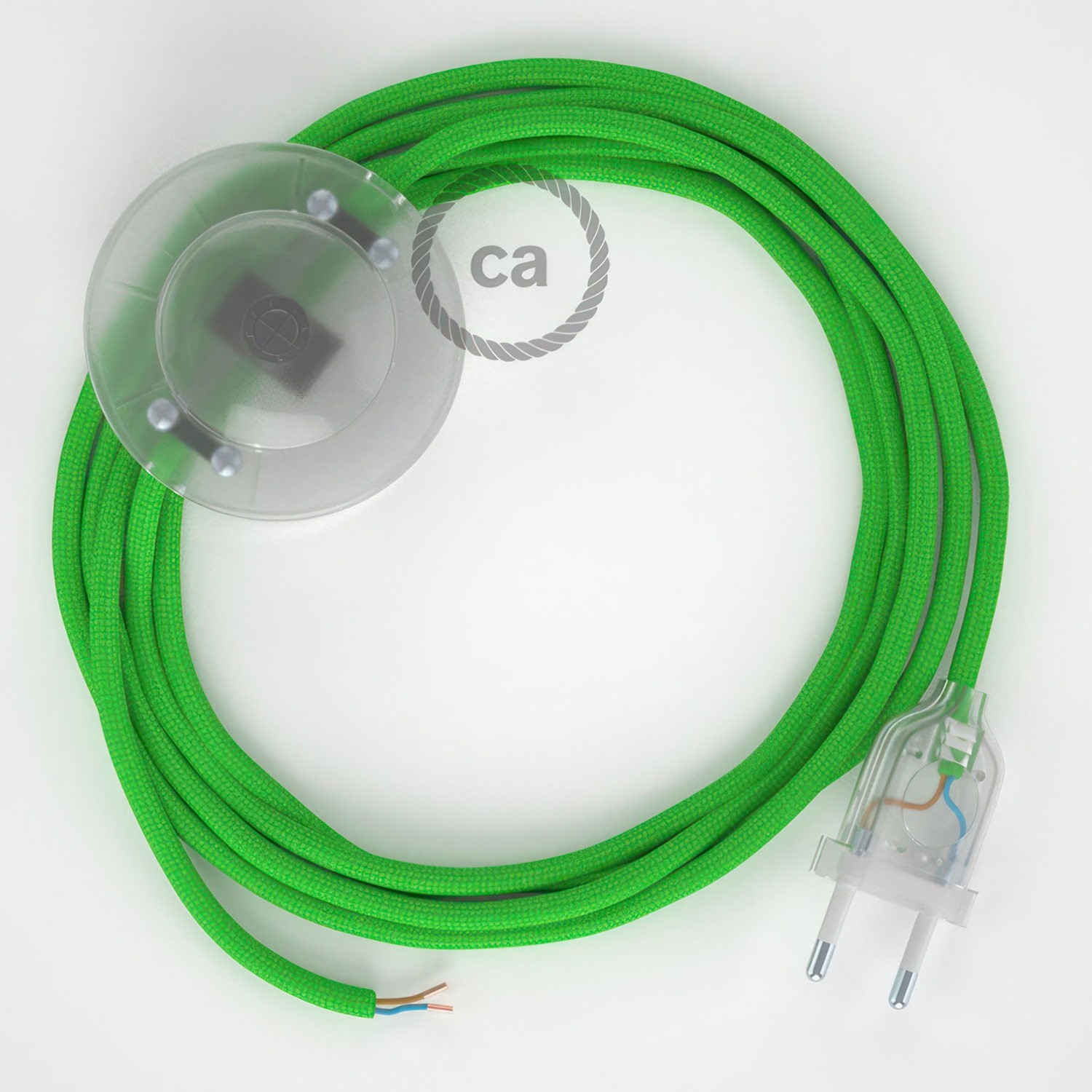 Cableado para lámpara de pie, cable RM18 Efecto Seda Verde Lima 3 m. Elige tu el color de la clavija y del interruptor!