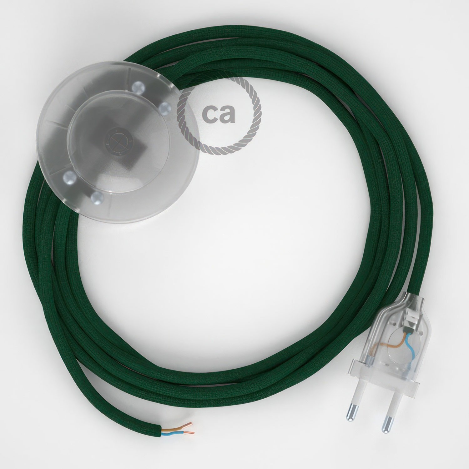 Cableado para lámpara de pie, cable RM21 Efecto Seda Verde Oscuro 3 m. Elige tu el color de la clavija y del interruptor!