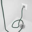 Cableado para lámpara de pie, cable RM21 Efecto Seda Verde Oscuro 3 m. Elige tu el color de la clavija y del interruptor!