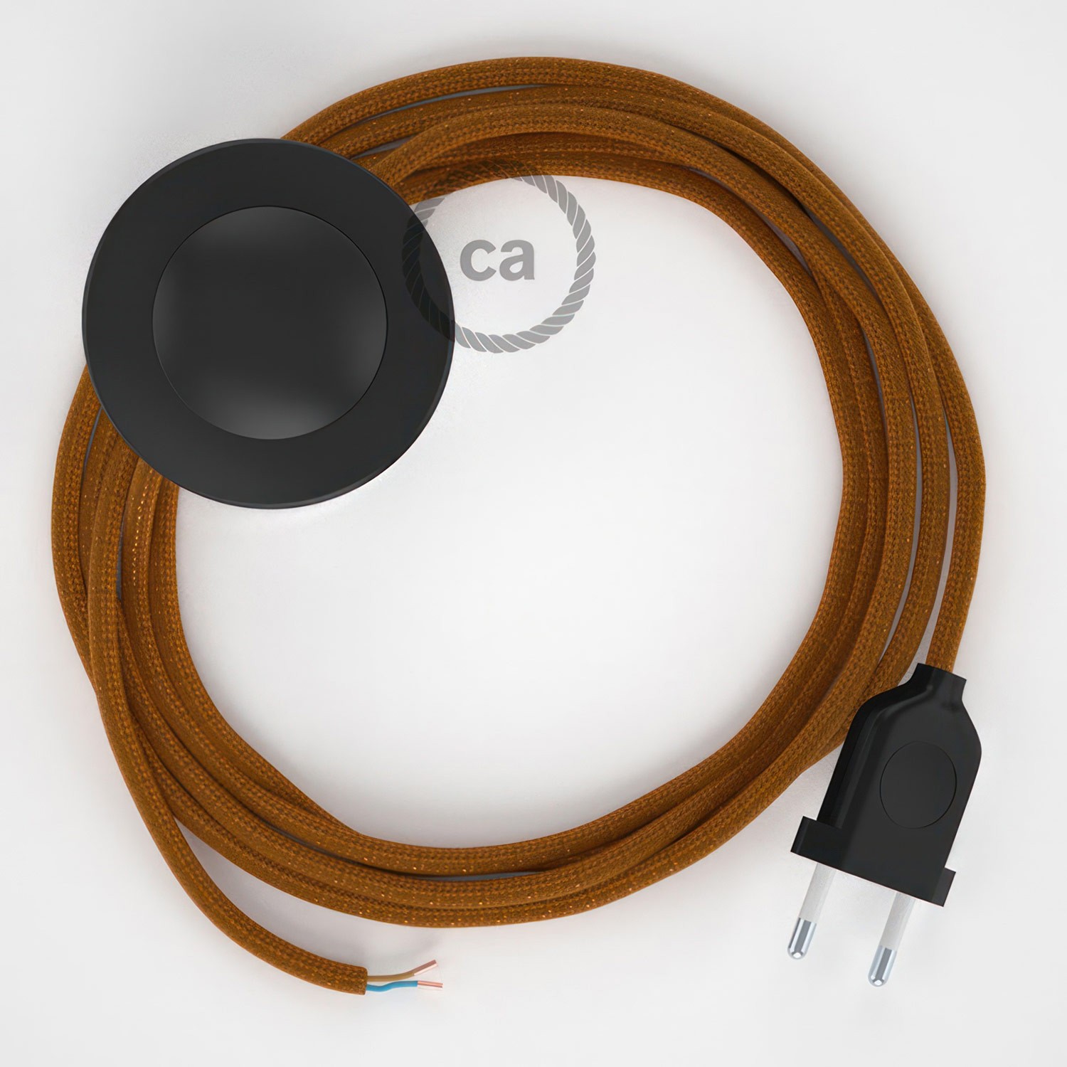 Cableado para lámpara de pie, cable RM22 Efecto Seda Whiskey 3 m. Elige tu el color de la clavija y del interruptor!