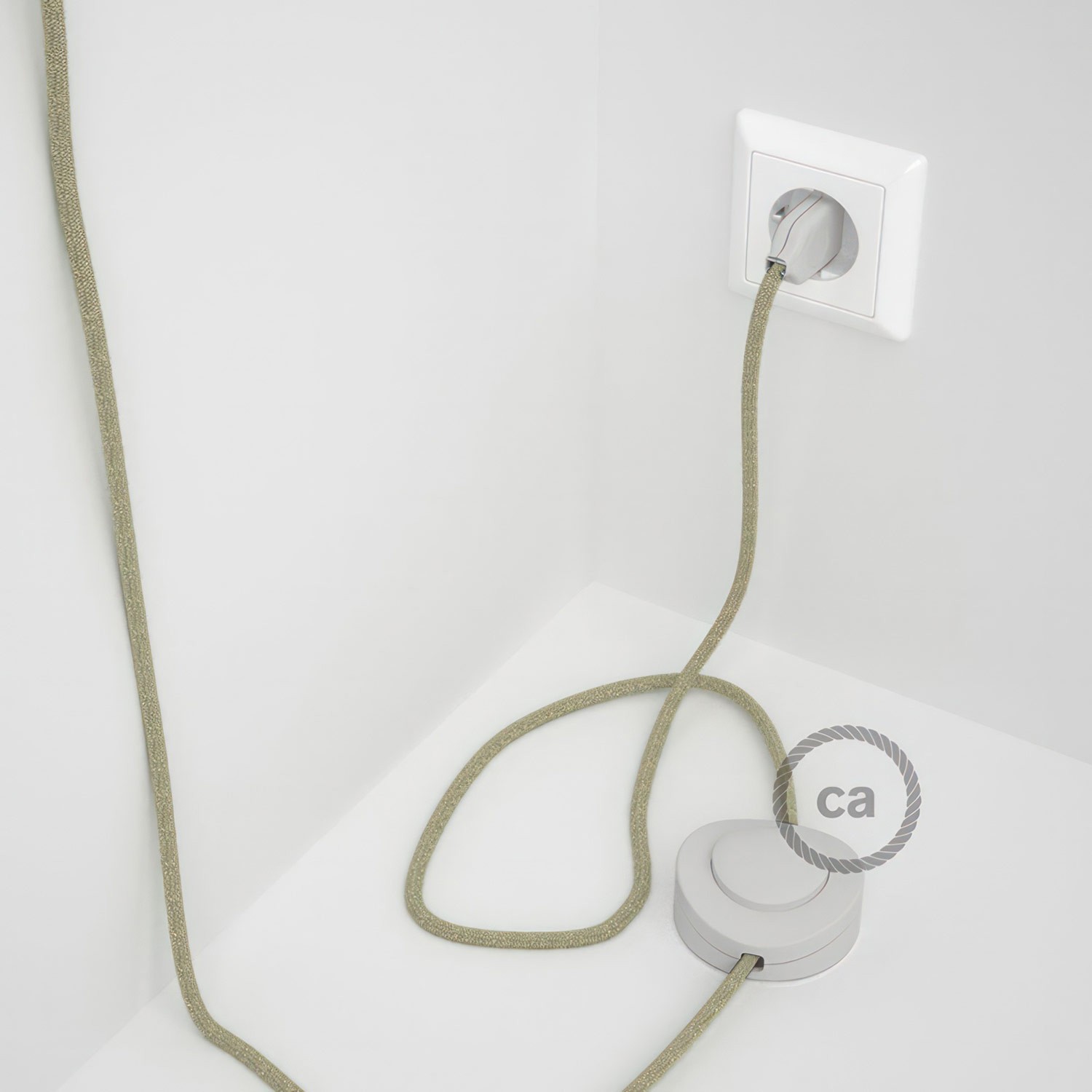 Wiring Pedestal, RN01 Neutral Natural Linen 3 m. Choose the colour of the switch and plug.