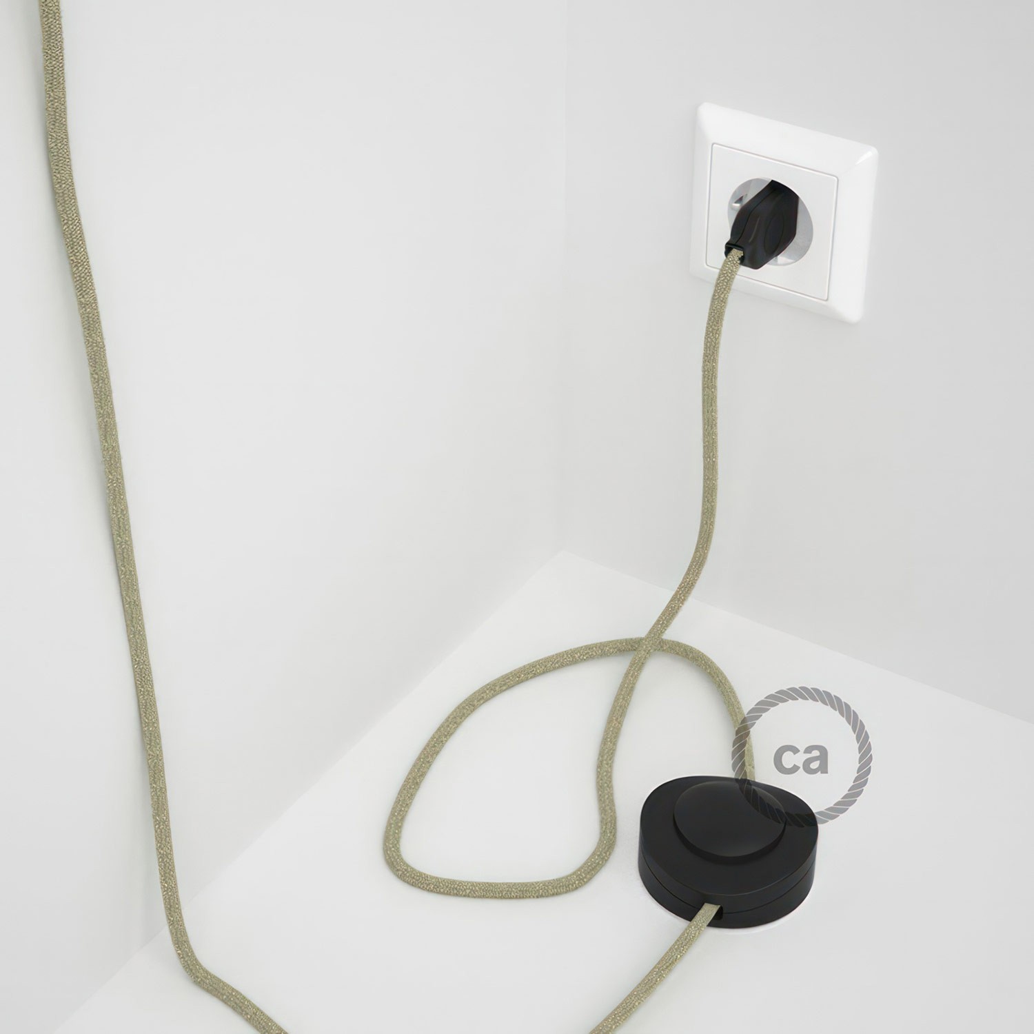 Wiring Pedestal, RN01 Neutral Natural Linen 3 m. Choose the colour of the switch and plug.