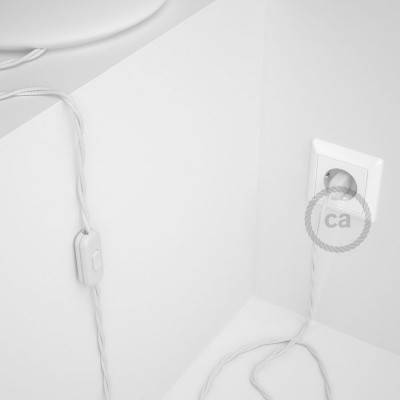 Cableado para lámpara, cable TM01 Efecto Seda Blanco 1,8m. Elige tu el color de la clavija y del interruptor!