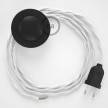 Cableado para lámpara de pie, cable TM01 Efecto Seda Blanco 3 m. Elige tu el color de la clavija y del interruptor!