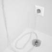 Cableado para lámpara de pie, cable TM01 Efecto Seda Blanco 3 m. Elige tu el color de la clavija y del interruptor!