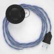 Cableado para lámpara de pie, cable TM07 Efecto Seda Lila 3 m. Elige tu el color de la clavija y del interruptor!