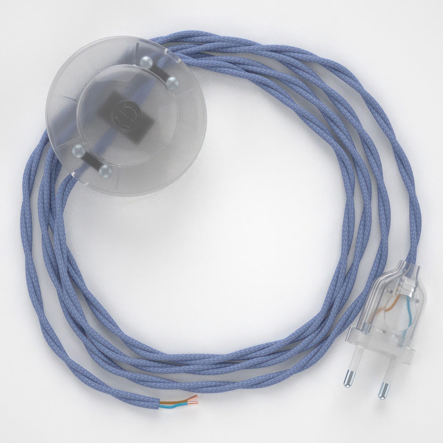 Cableado para lámpara de pie, cable TM07 Efecto Seda Lila 3 m. Elige tu el color de la clavija y del interruptor!