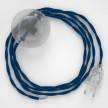 Cableado para lámpara de pie, cable TM12 Efecto Seda Azul 3 m. Elige tu el color de la clavija y del interruptor!