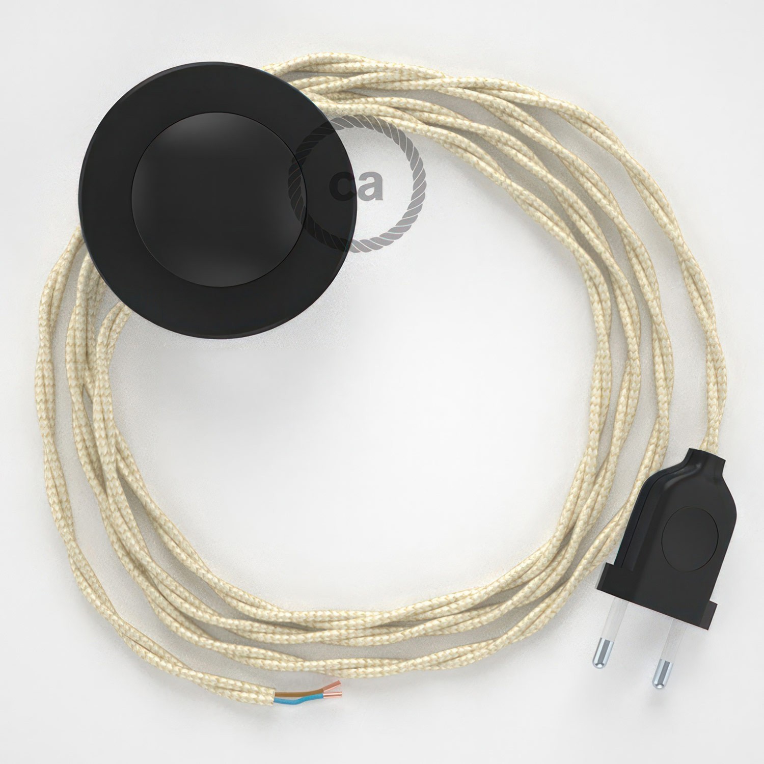 Wiring Pedestal, TM00 Ivory Rayon 3 m. Choose the colour of the switch and plug.