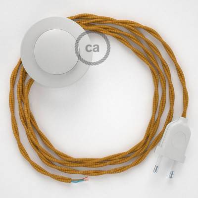 Cableado para lámpara de pie, cable TM05 Efecto Seda Dorado 3 m. Elige tu el color de la clavija y del interruptor!