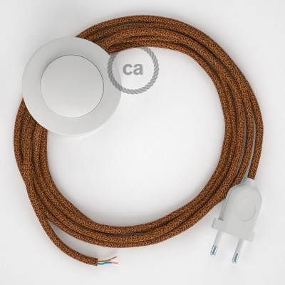 Cableado para lámpara de pie, cable RL22 Efecto Seda Glitter Cobre 3 m. Elige tu el color de la clavija y del interruptor!