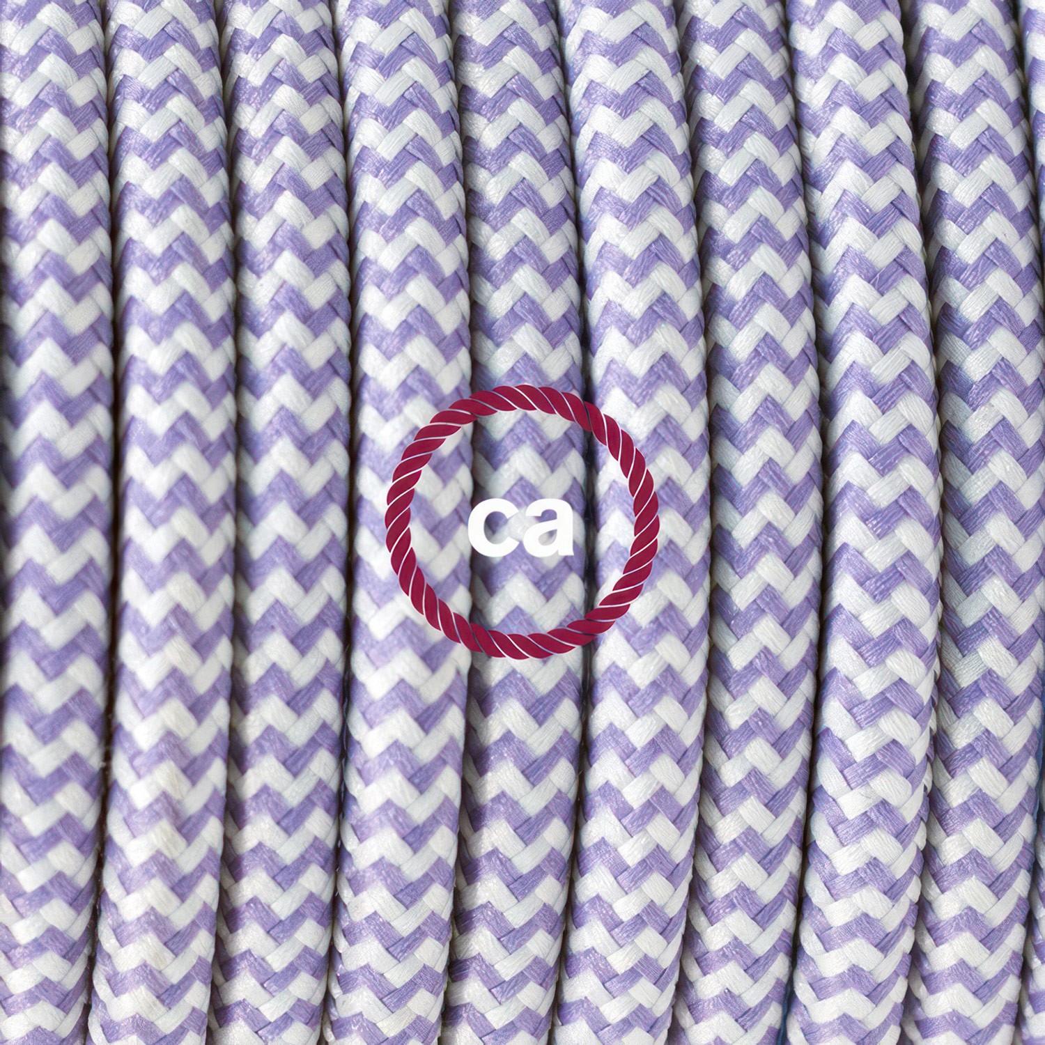 Lamp wiring, RZ07 Lilac ZigZag Rayon 1,80 m. Choose the colour of the switch and plug.