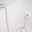 Lamp wiring, RZ08 Fuchsia ZigZag Rayon 1,80 m. Choose the colour of the switch and plug.