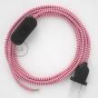 Lamp wiring, RZ08 Fuchsia ZigZag Rayon 1,80 m. Choose the colour of the switch and plug.