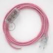 Lamp wiring, RZ08 Fuchsia ZigZag Rayon 1,80 m. Choose the colour of the switch and plug.