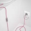 Lamp wiring, RZ08 Fuchsia ZigZag Rayon 1,80 m. Choose the colour of the switch and plug.