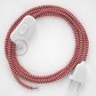 Lamp wiring, RZ09 Red ZigZag Rayon 1,80 m. Choose the colour of the switch and plug.