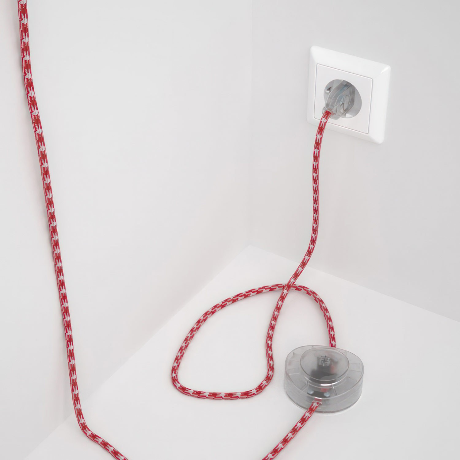 Wiring Pedestal, RP09 White Red Two-Tone Rayon 3 m. Choose the colour of the switch and plug.