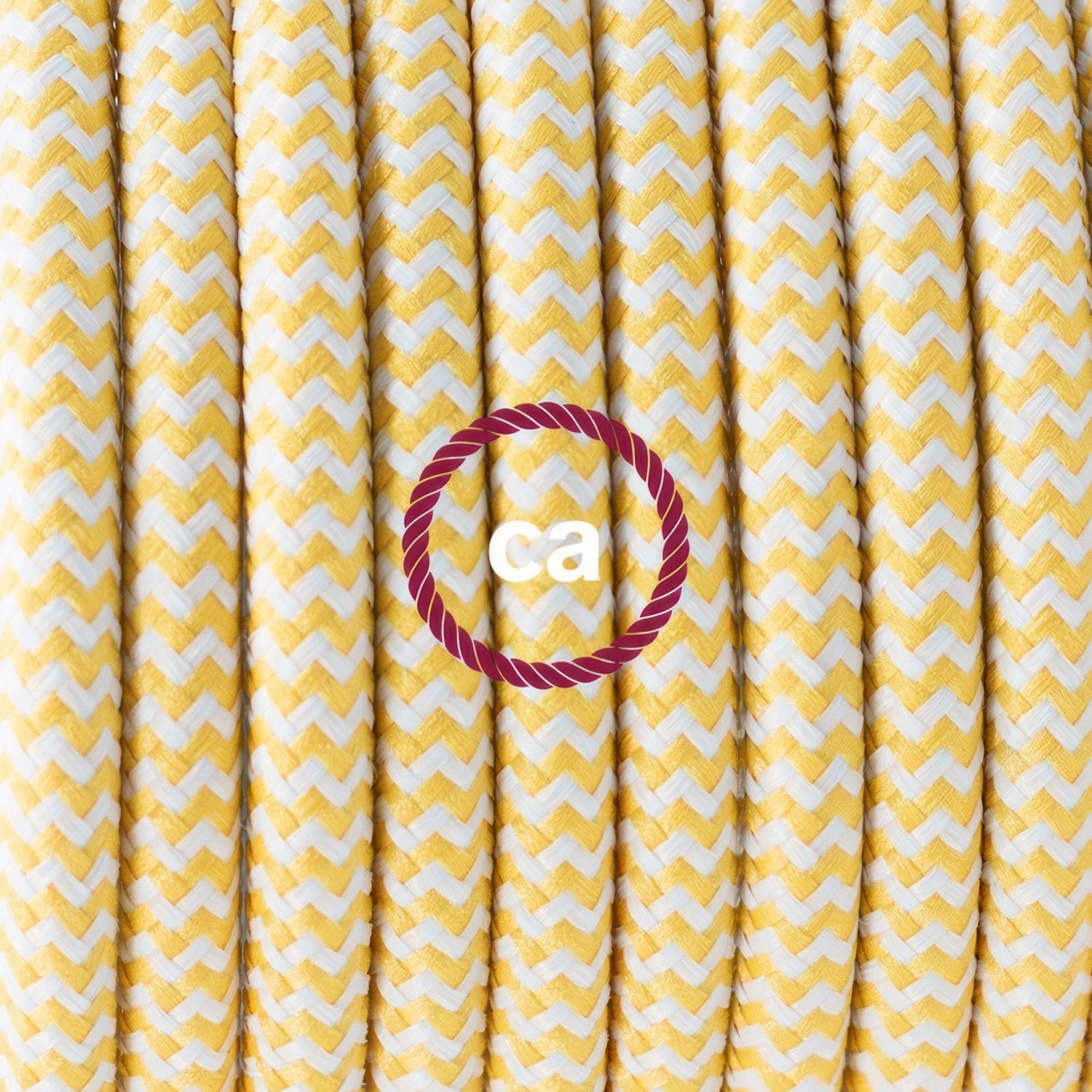 Cableado para lámpara de pie, cable RZ10 Efecto Seda ZigZag Amarillo 3 m. Elige tu el color de la clavija y del interruptor!