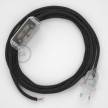 Cableado para lámpara, cable RN03 Lino Natural Antracita 1,8m. Elige tu el color de la clavija y del interruptor!