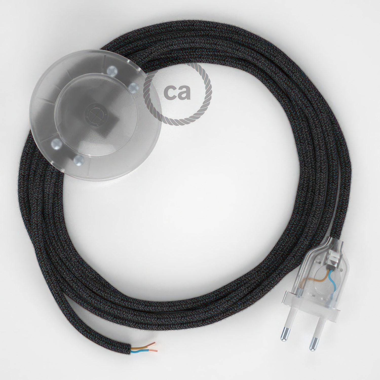 Cableado para lámpara de pie, cable RN03 Lino Natural Antracita 3 m. Elige tu el color de la clavija y del interruptor!