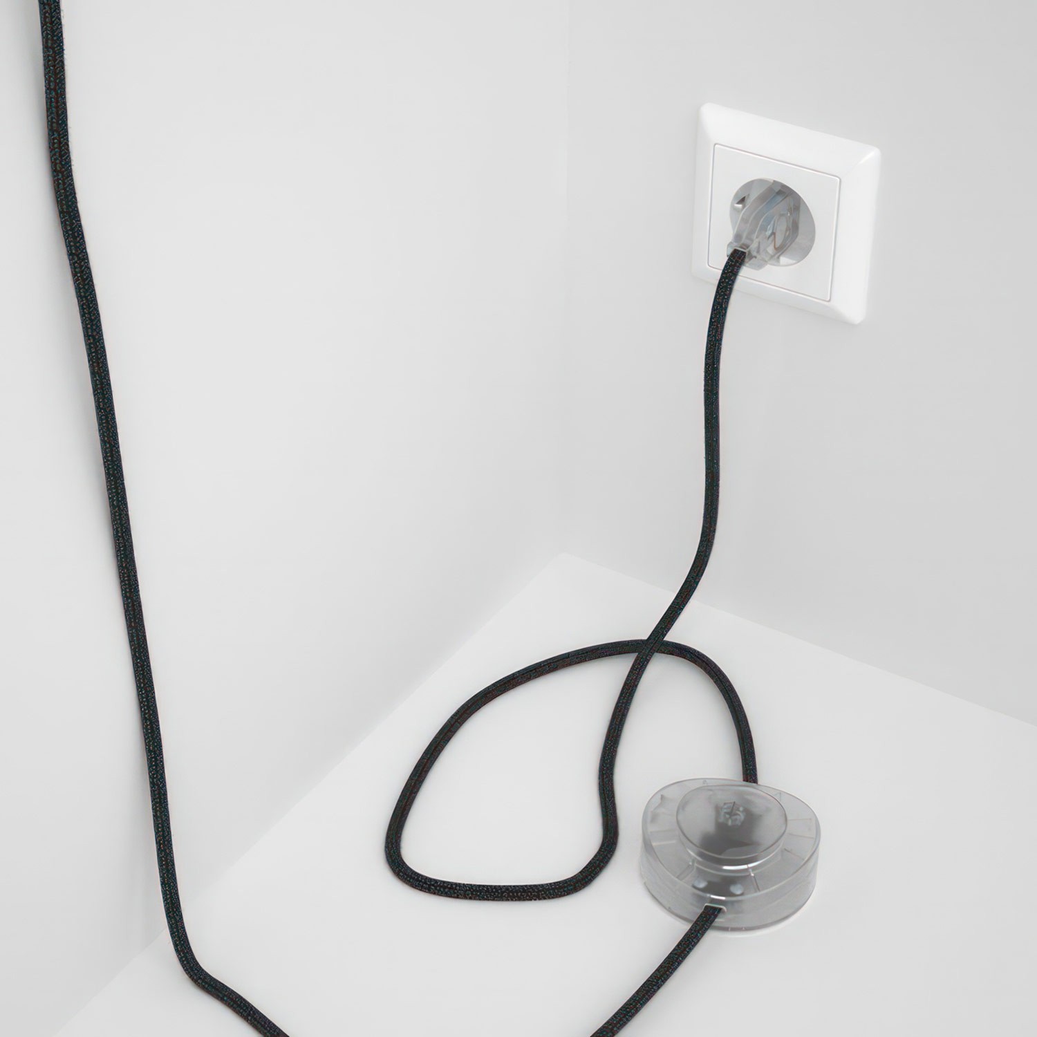 Wiring Pedestal, RN03 Anthracite Natural Linen 3 m. Choose the colour of the switch and plug.