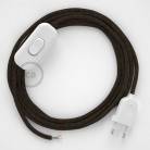 Lamp wiring, RN04 Brown Natural Linen 1,80 m. Choose the colour of the switch and plug.