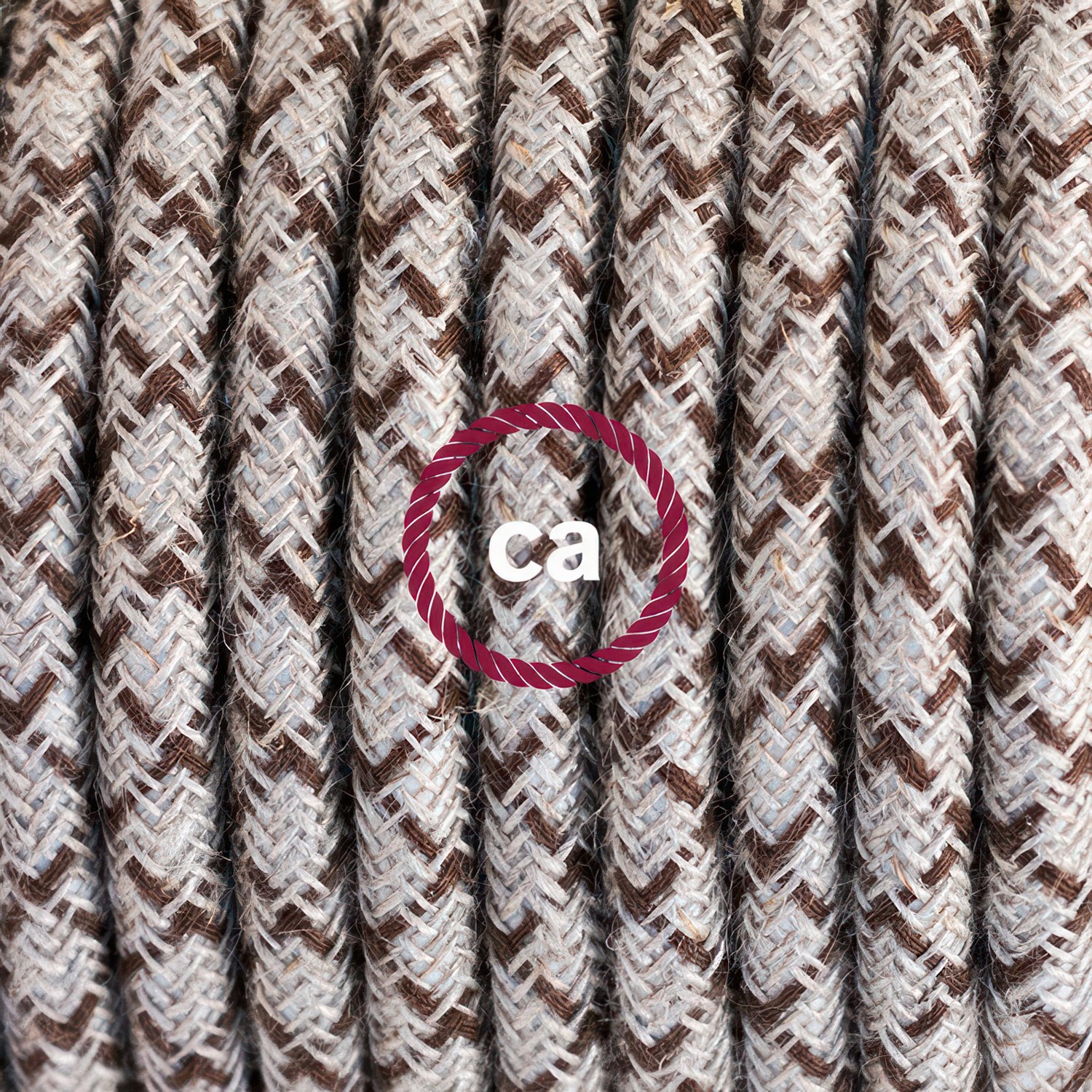 Lamp wiring, RD63 Bark Diamond Cotton and Natural Linen 1,80 m. Choose the colour of the switch and plug.