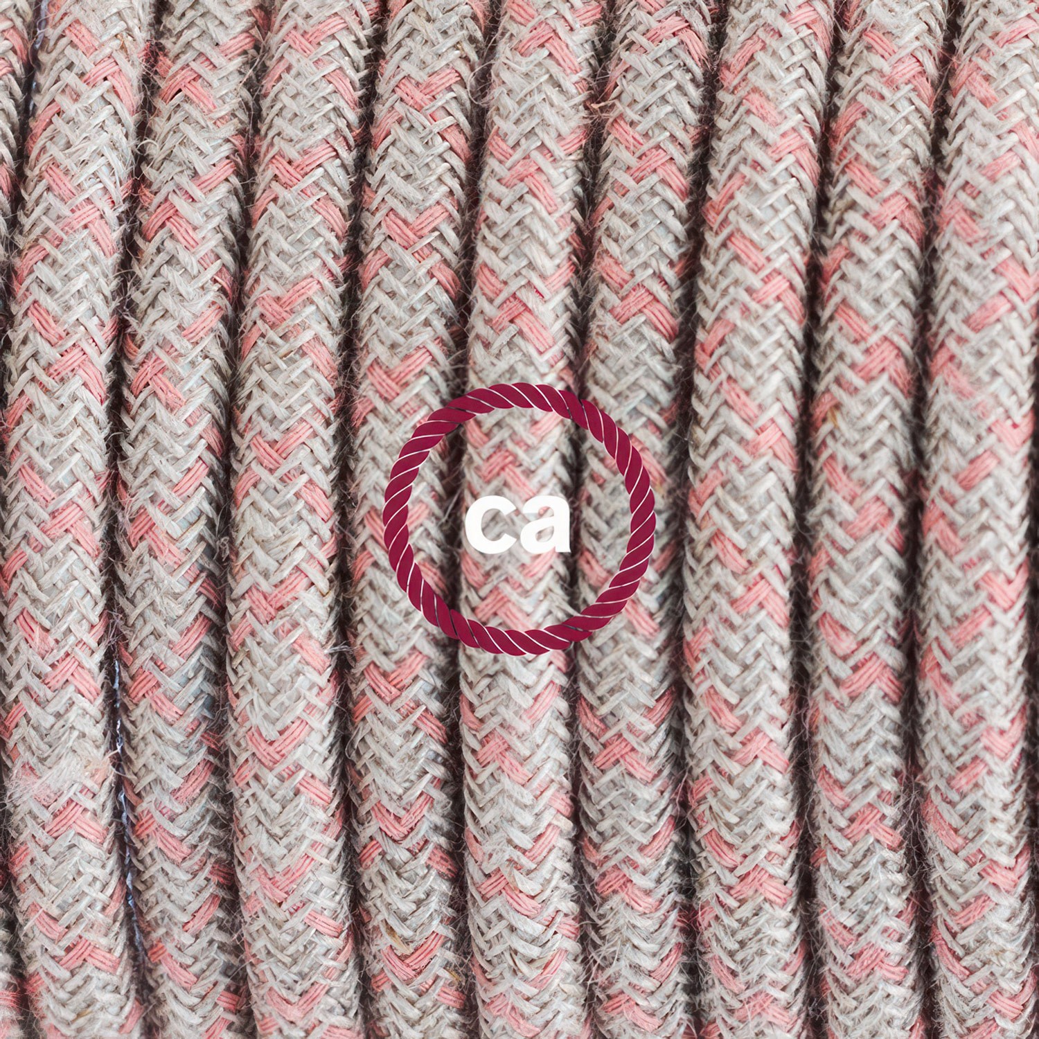 Lamp wiring, RD61 Ancient Pink Diamond Cotton and Natural Linen 1,80 m. Choose the colour of the switch and plug.