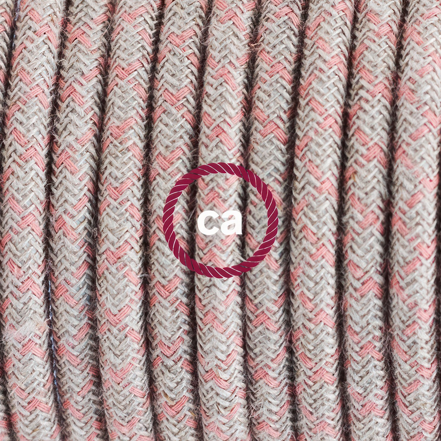 Lamp wiring, RD61 Ancient Pink Diamond Cotton and Natural Linen 1,80 m. Choose the colour of the switch and plug.