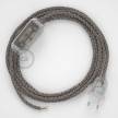 Lamp wiring, RD64 Anthracite Diamond Cotton and Natural Linen 1,80 m. Choose the colour of the switch and plug.