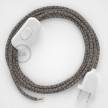 Lamp wiring, RD64 Anthracite Diamond Cotton and Natural Linen 1,80 m. Choose the colour of the switch and plug.